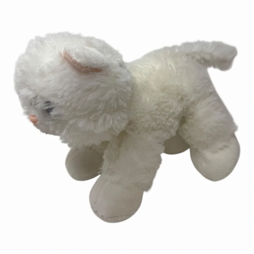 Aurora Flopsies White Kitty Cat‎ Plush with Blue Eyes 7